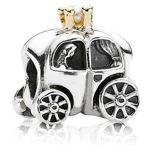 Pandora 14K yellow gold and Sterling Silver Royal Carriage Charm